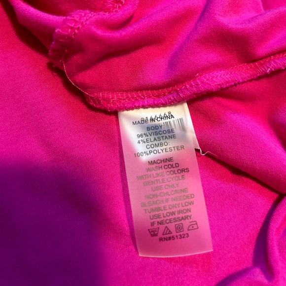 Vince Camuto Tunic 3/4 Sleeves Round Neck Crisscross Front Tunic Pink Rayon - Picture 9 of 10